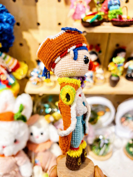 Hand-crocheted Clown Bucky Doll