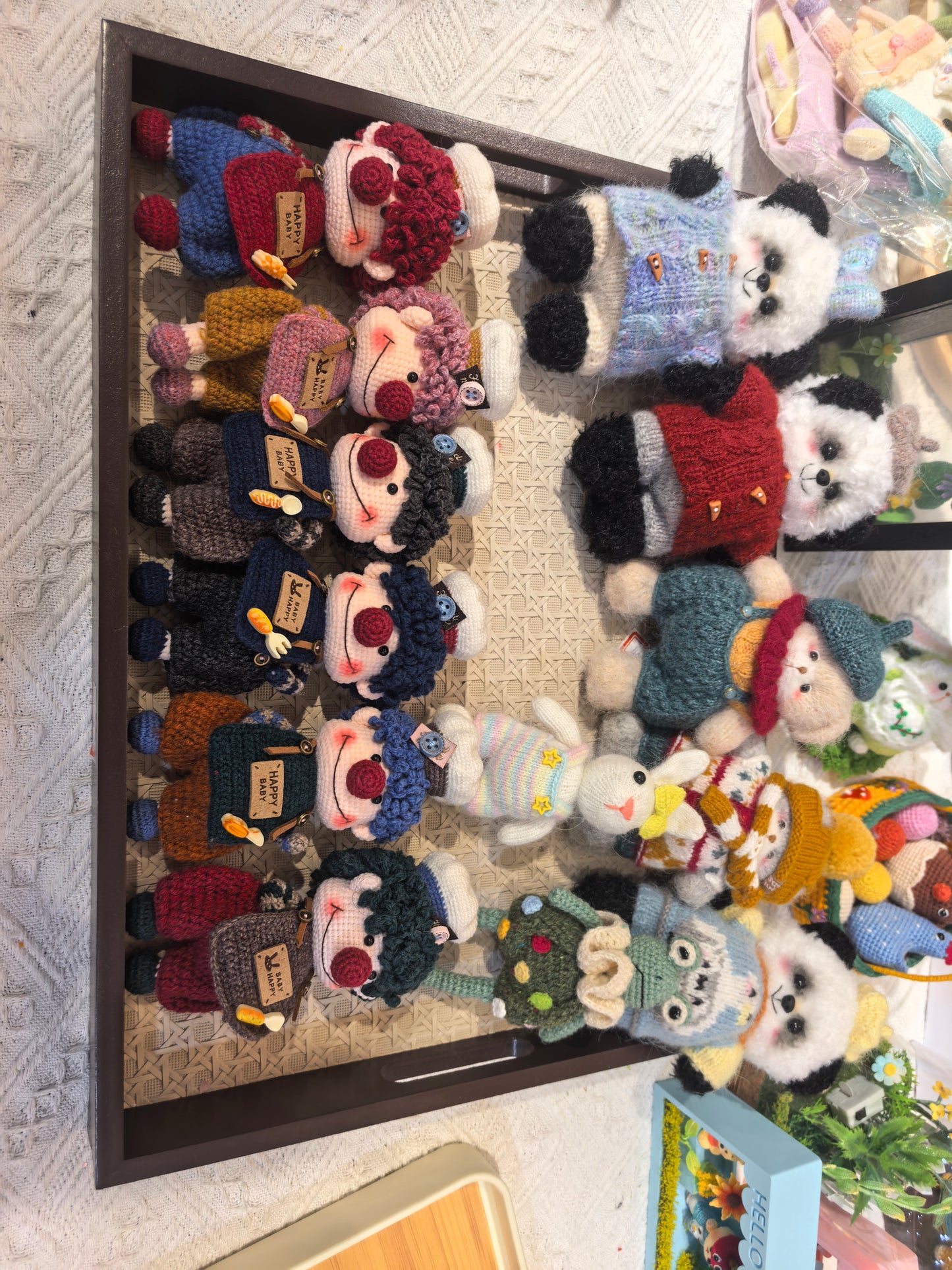 Very cute crocheted clown keychain