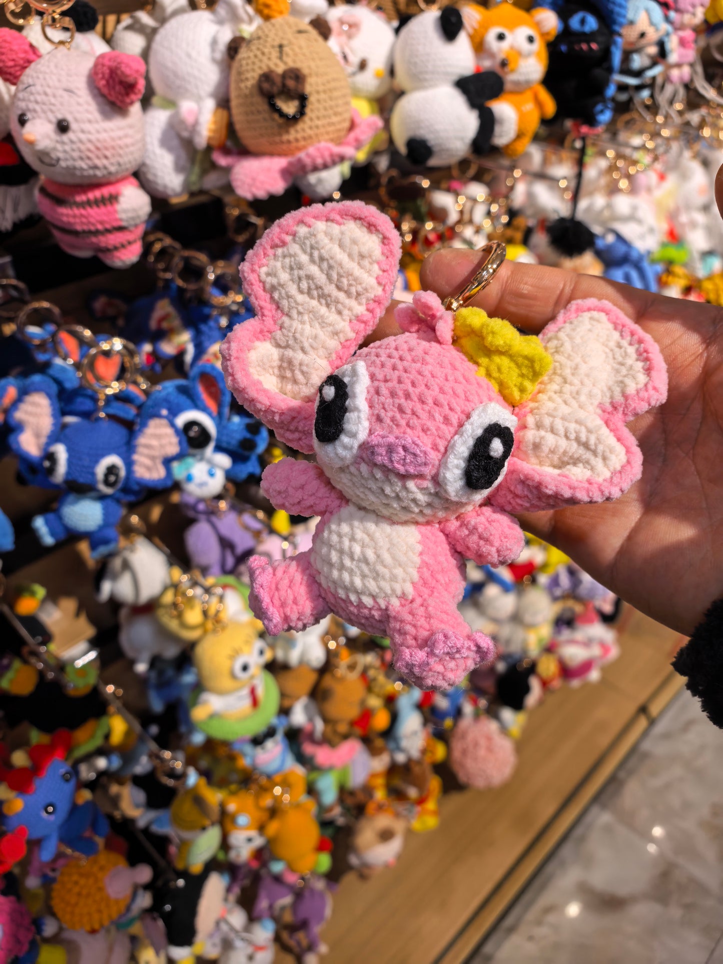 Pink Stitch keychain