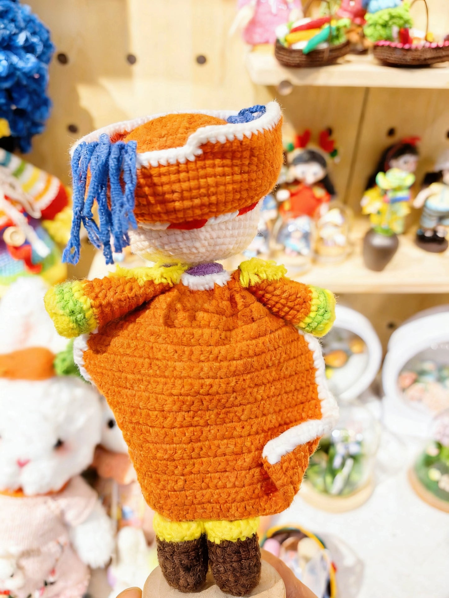 Hand-crocheted Clown Bucky Doll