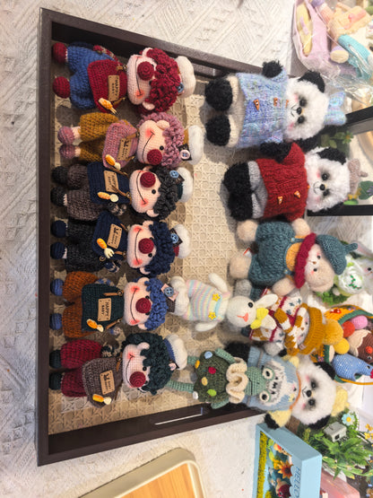 Very cute crocheted clown keychain