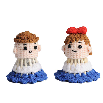 Handmade knitted dolls finished crocheted wool dolls ornaments knitted dolls trinkets wholesale