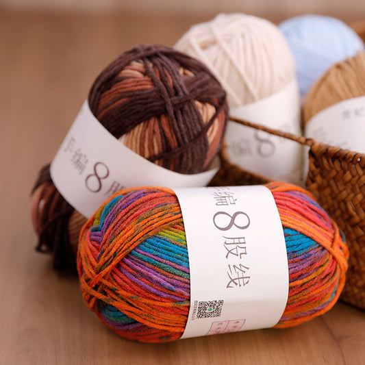 Sheffield 8-strand hand-woven thread, long section, spray some wool, hand-woven DIY scarf, shawl crochet, thick wool ball