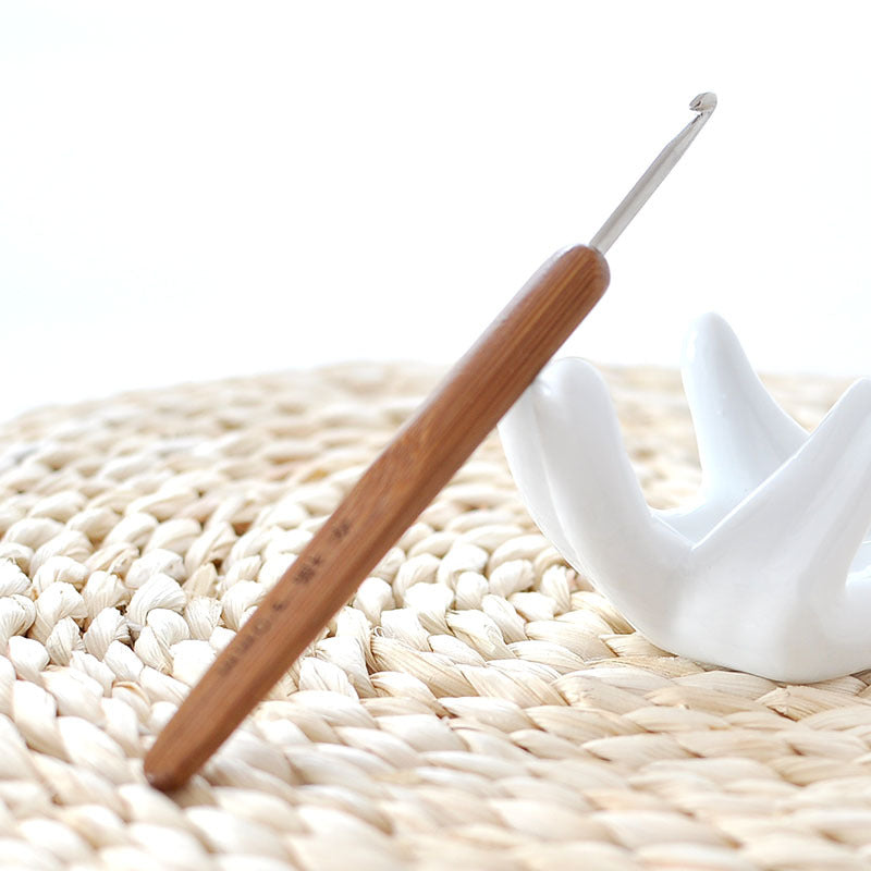 Supply Knitting Tools, Carbonized Happy Bamboo Handle Crochet, Metal Head Crochet, Bamboo Handle Crochet