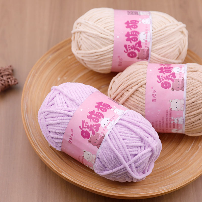Xuefei'er Nuan Mengmeng Small Ice Strip Thread Handmade Crochet DIY Knitting Doll Bag Coaster Blanket Medium Coarse Wool