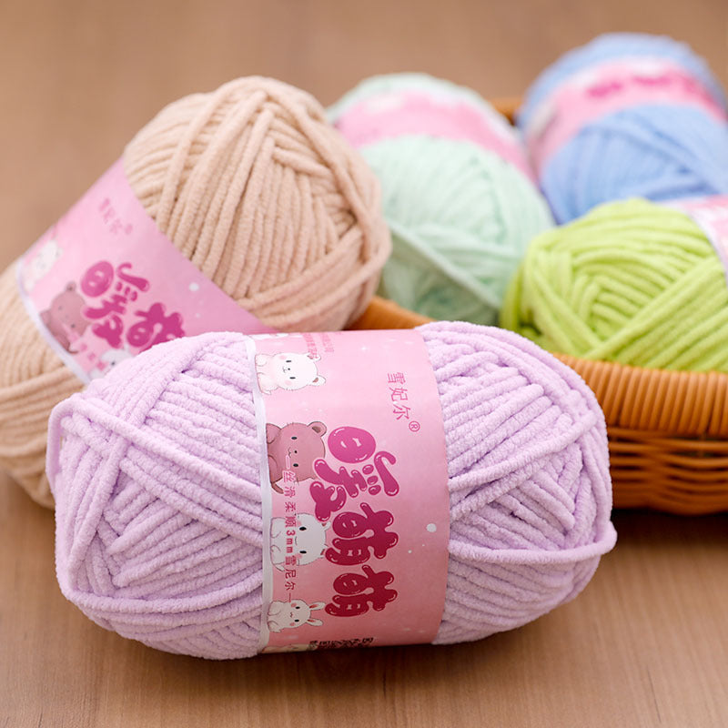 Xuefei'er Nuan Mengmeng Small Ice Strip Thread Handmade Crochet DIY Knitting Doll Bag Coaster Blanket Medium Coarse Wool