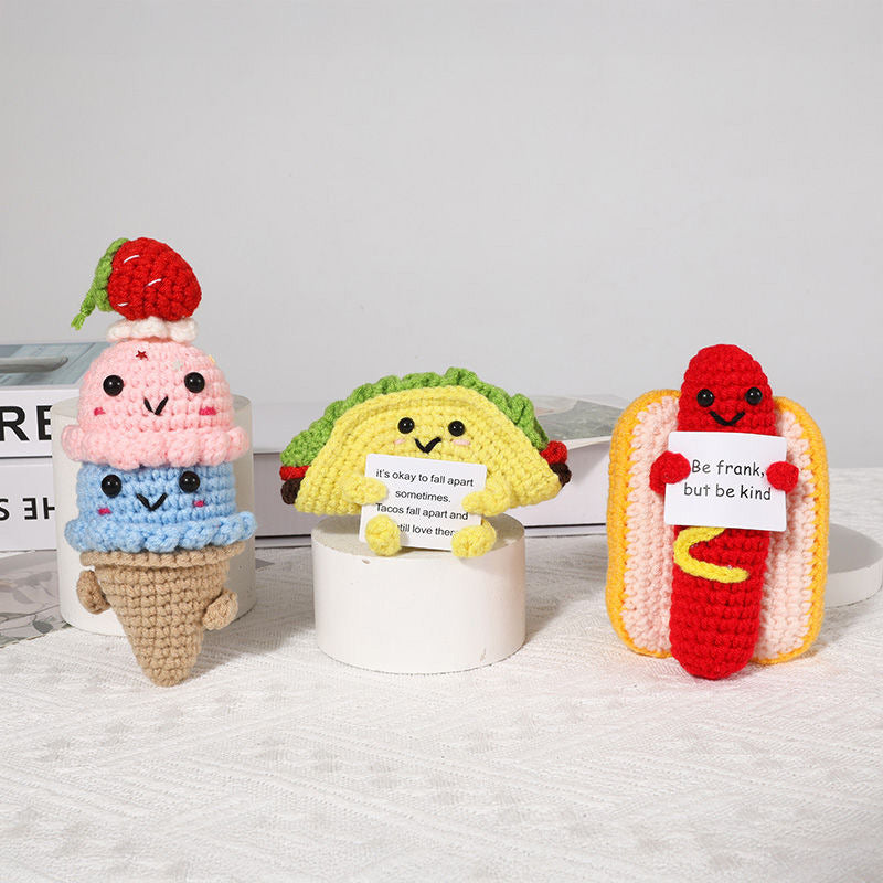 Handmade knitted dolls finished crocheted wool dolls ornaments knitted dolls trinkets wholesale