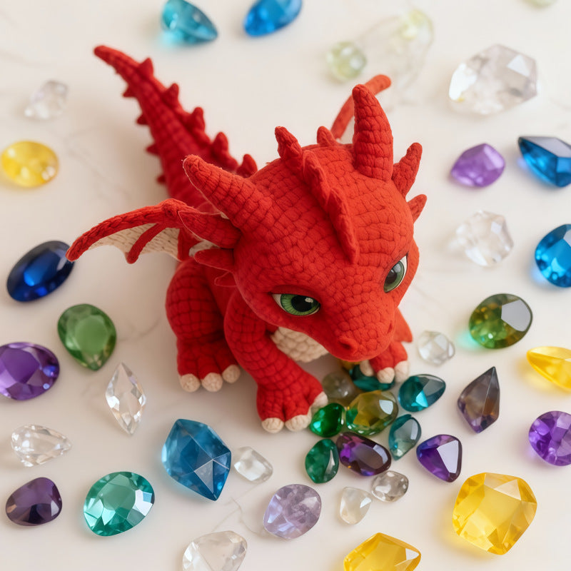 Unzip handmade four-color dragon material package, crochet wool DIY material package