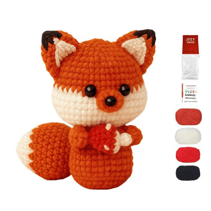 Fox DIY hand crochet material includes a full set of knitting materials + tutorial
