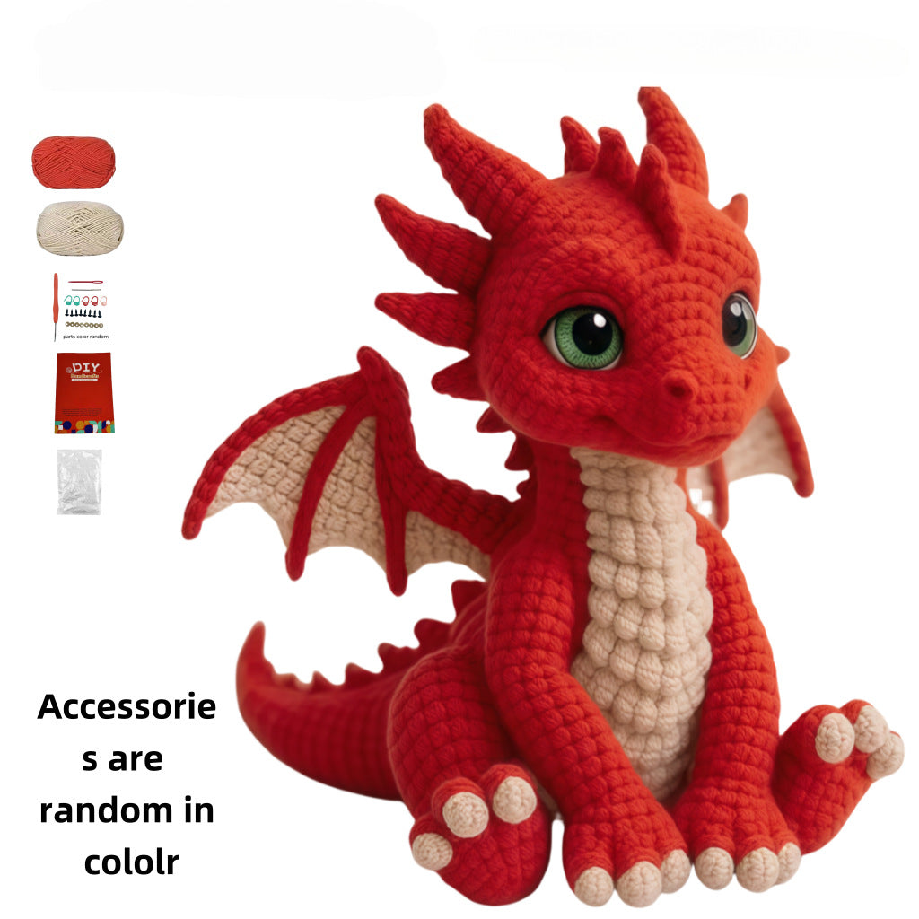 Unzip handmade four-color dragon material package, crochet wool DIY material package