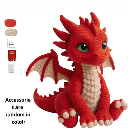 Unzip handmade four-color dragon material package, crochet wool DIY material package
