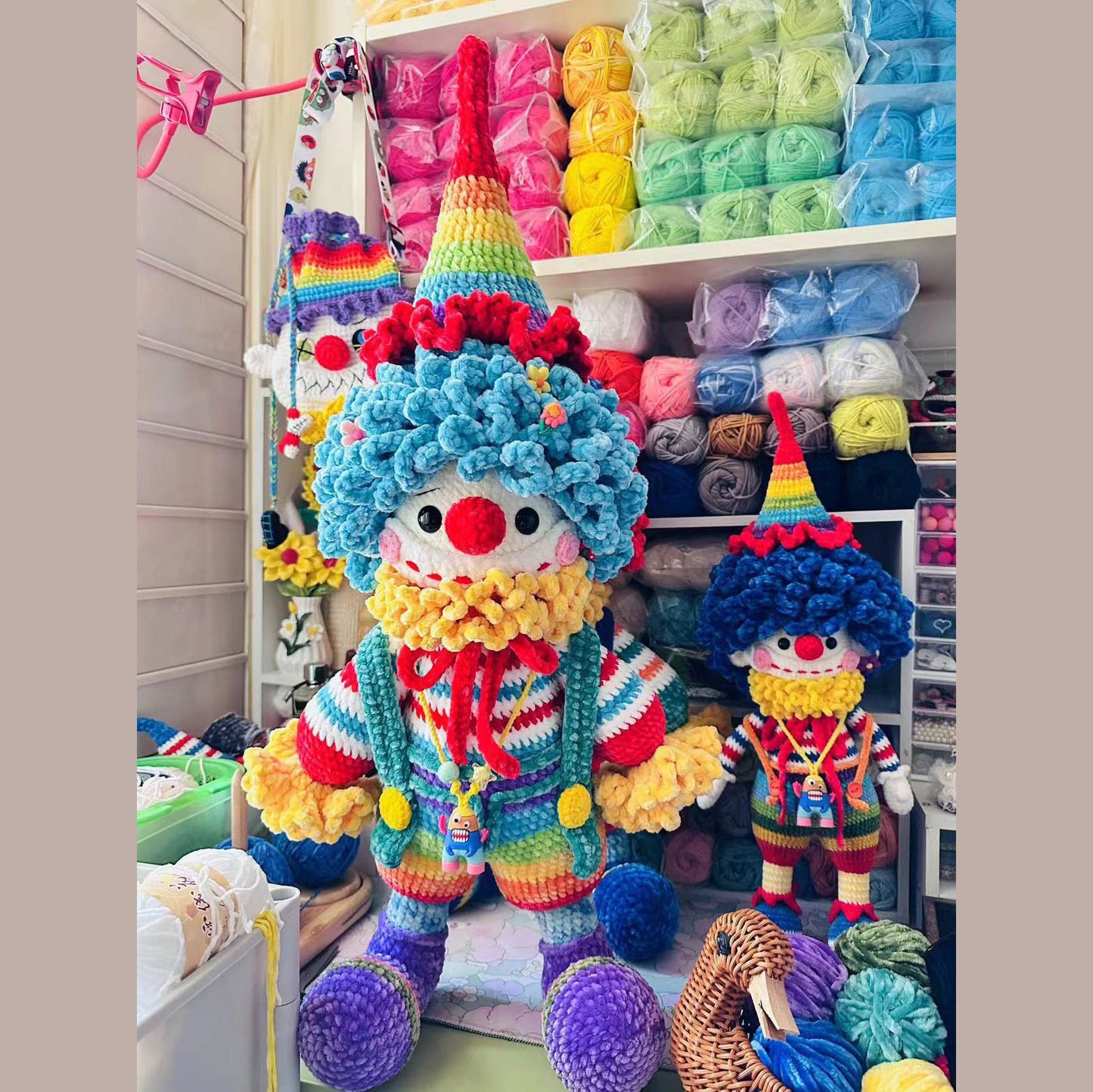 Sheffield wool crocheted finished crochet dumpling hand-knitted doll crocheted large creative DIY doll piece