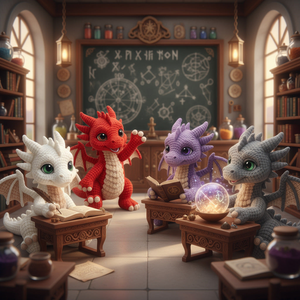 Unzip handmade four-color dragon material package, crochet wool DIY material package